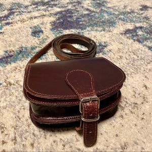 Italian leather mini crossover purse
